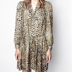 Zadig & Voltaire Leopard long sleeve dress